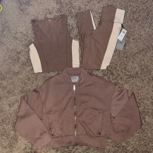 Abercrombie & Fitch YPB Brown and Cream 3 piece Set